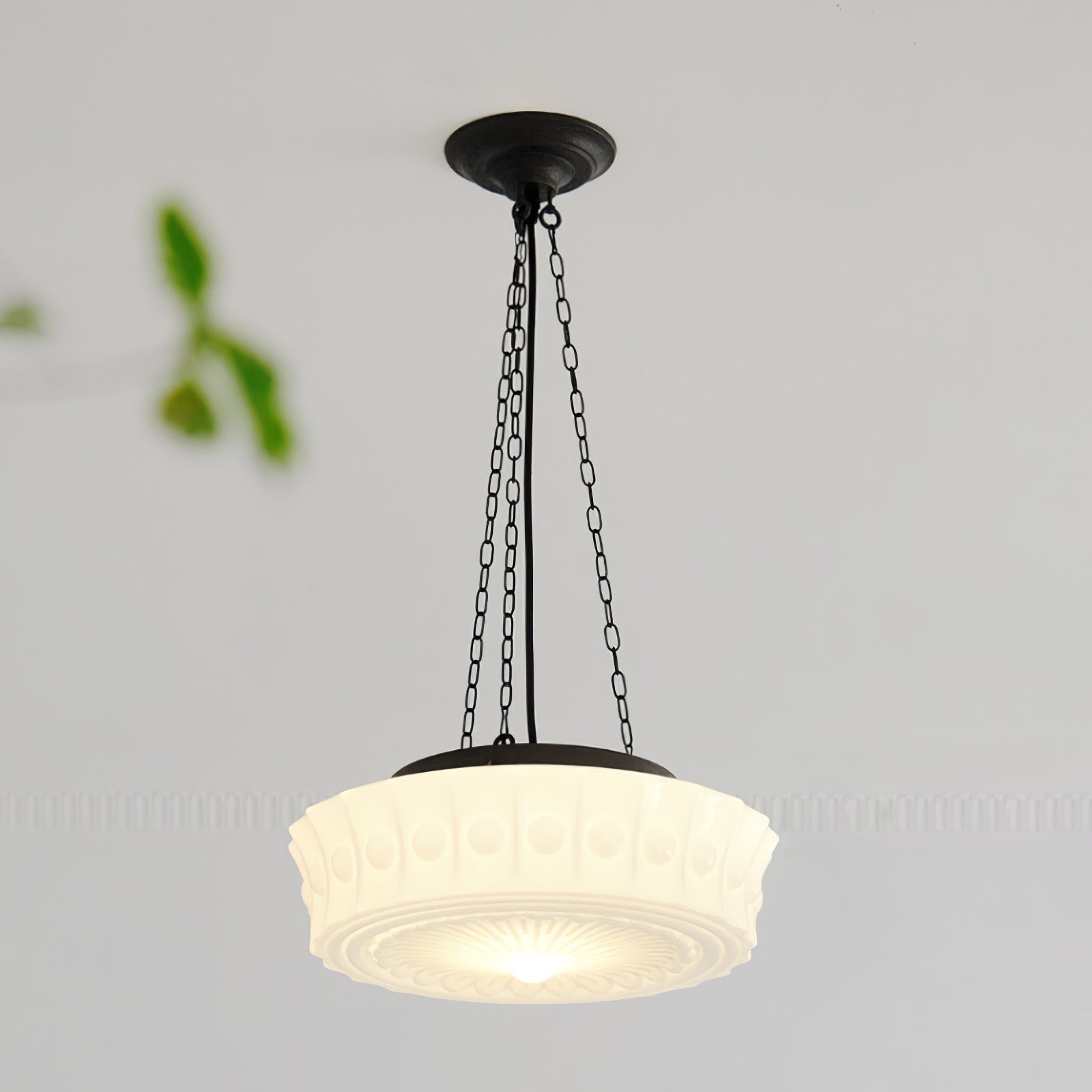 Solara Suspension en Chaîne Verre Blanc - Neutralighting