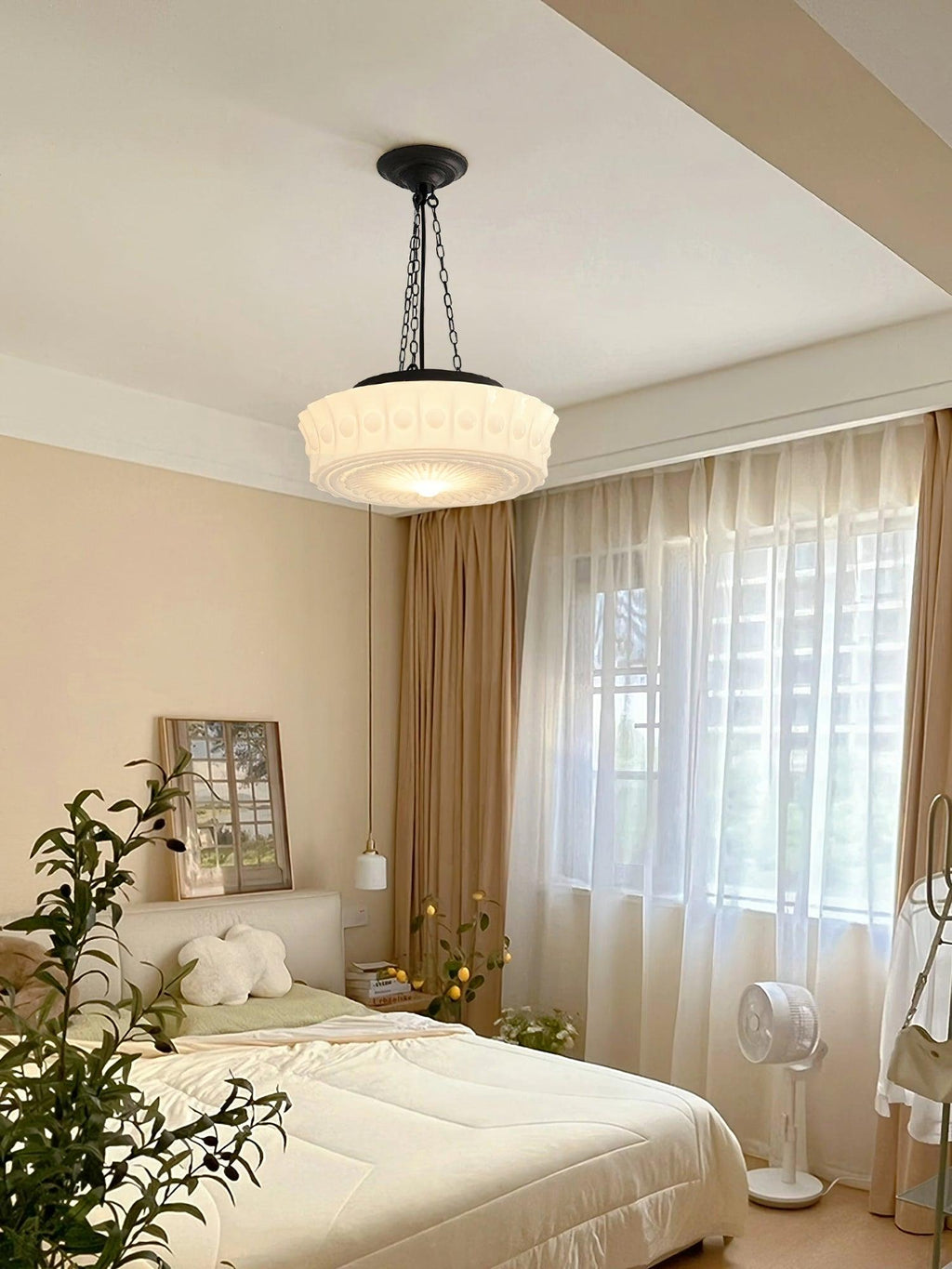 Solara Suspension en Chaîne Verre Blanc - Neutralighting