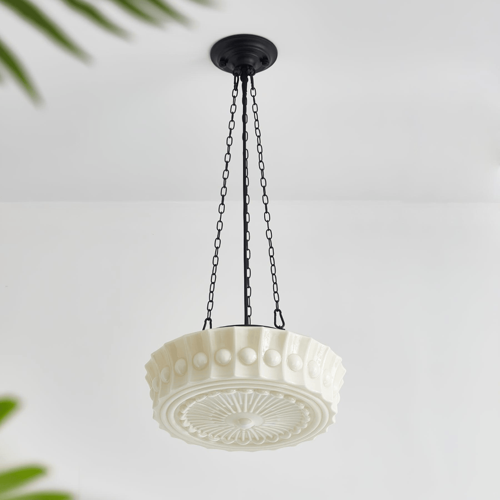 Solara Suspension en Chaîne Verre Blanc - Neutralighting