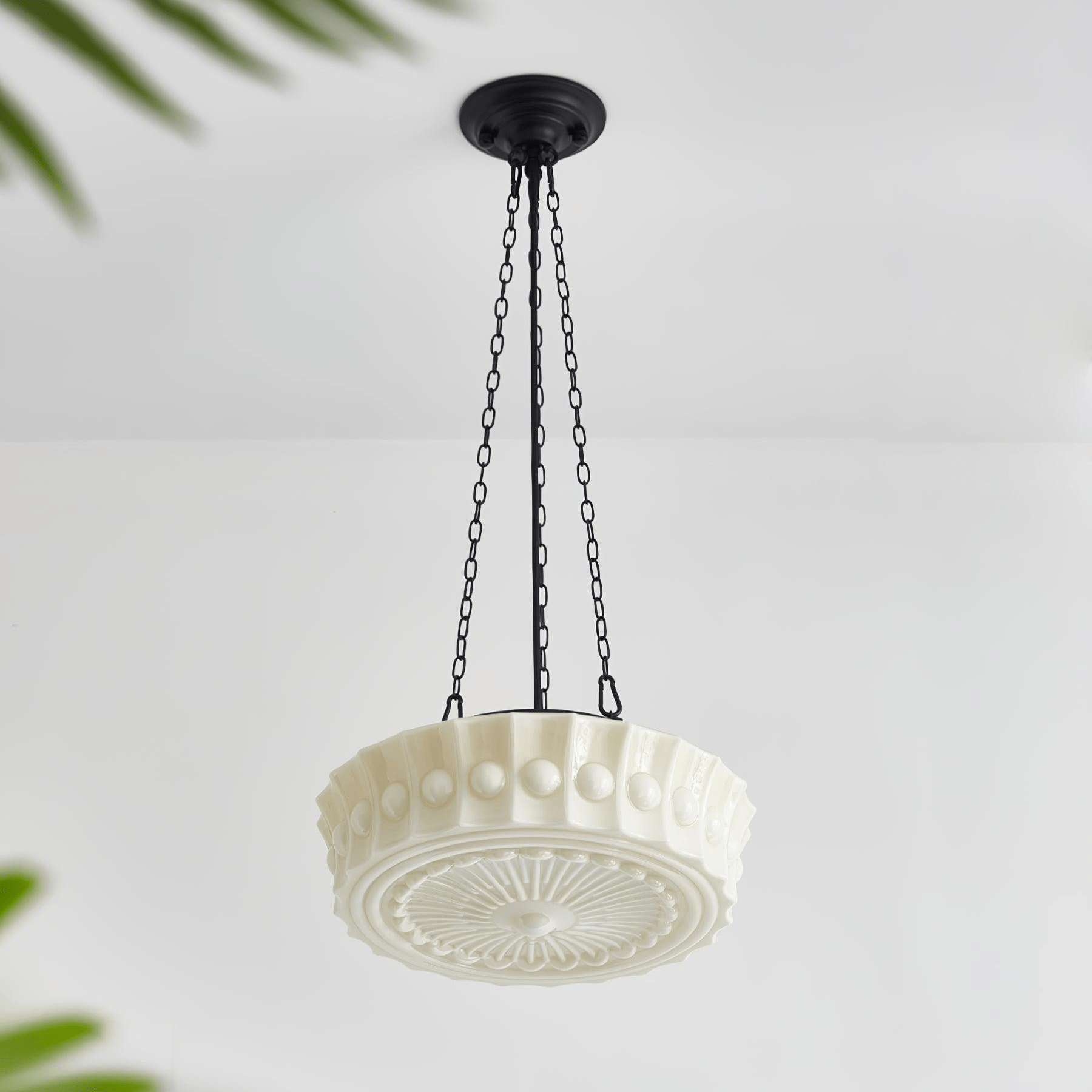 Solara Suspension en Chaîne Verre Blanc - Neutralighting