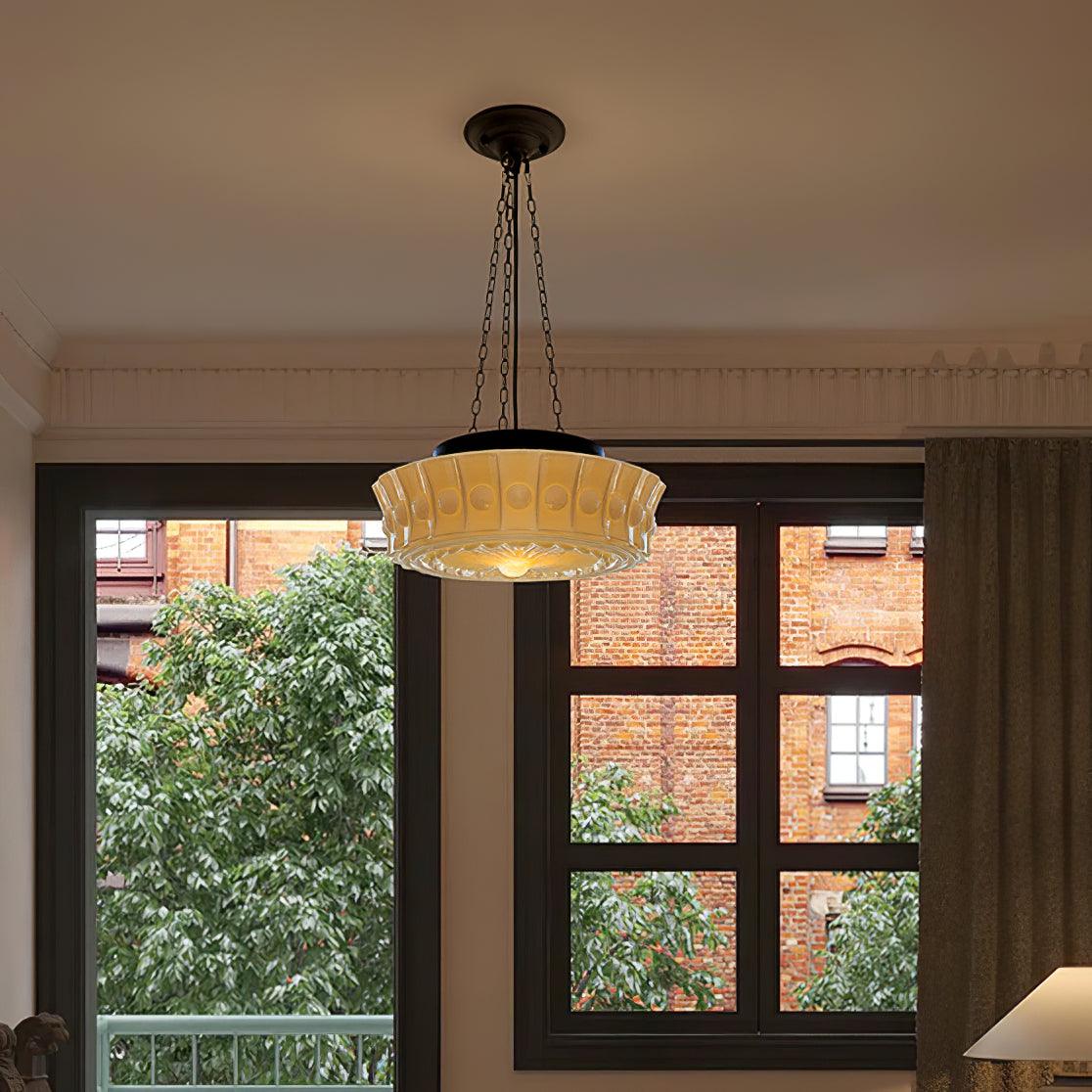 Solara Suspension en Chaîne Verre Blanc - Neutralighting