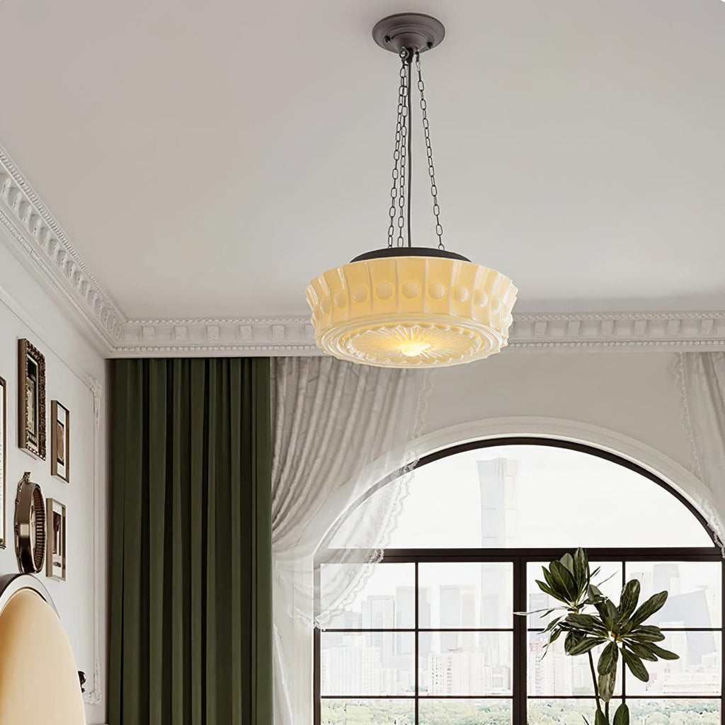 Solara Suspension en Chaîne Verre Blanc - Neutralighting
