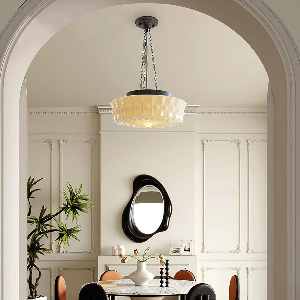 Solara Suspension en Chaîne Verre Blanc - Neutralighting