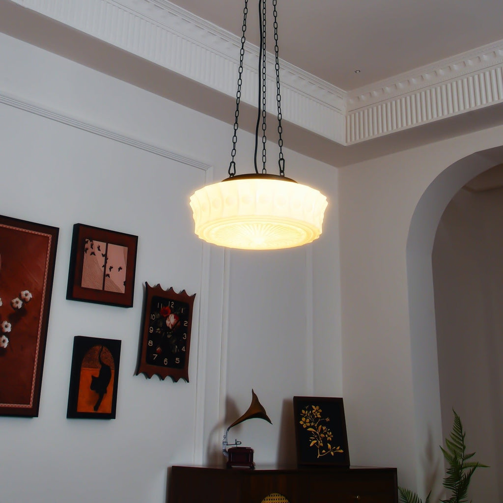 Solara Suspension en Chaîne Verre Blanc - Neutralighting