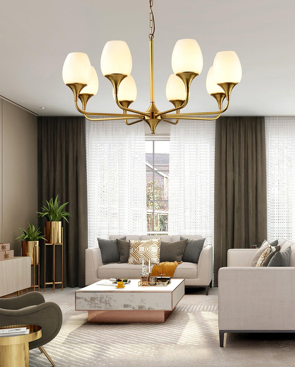 Gleam Lustre Élégant en Laiton - Neutralighting