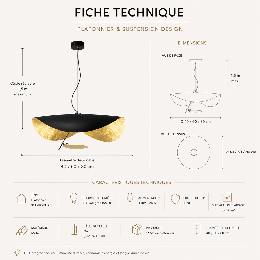 Jexie Plafonnier Feuille Moderne Salon Chambre à Coucher