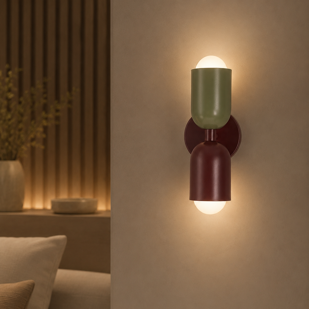 Kira Applique Murale Cylindre Scandinave Métal Coloré Salon
