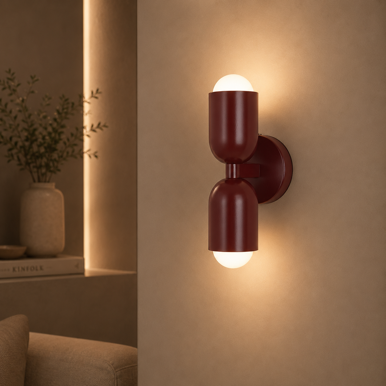 Kira Applique Murale Cylindre Scandinave Métal Coloré Salon