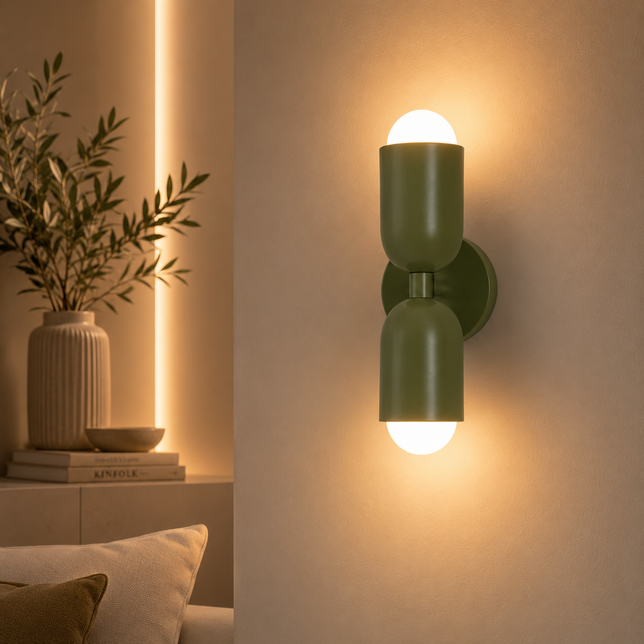 Kira Applique Murale Cylindre Scandinave Métal Coloré Salon