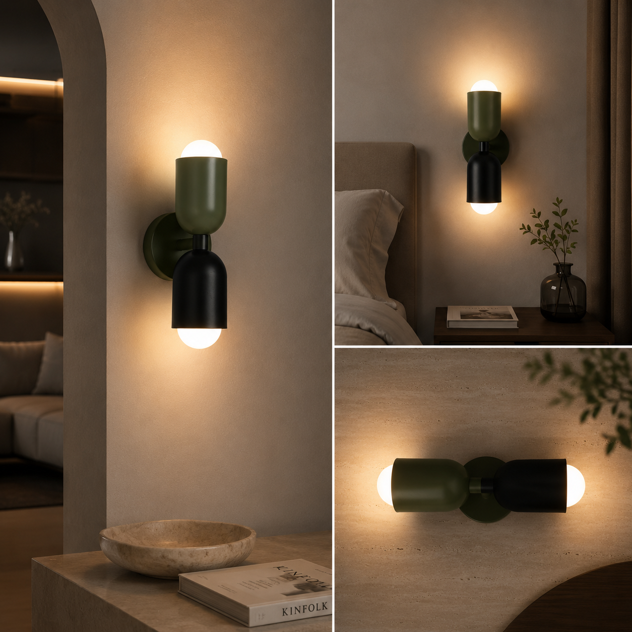 Kira Applique Murale Cylindre Scandinave Métal Coloré Salon