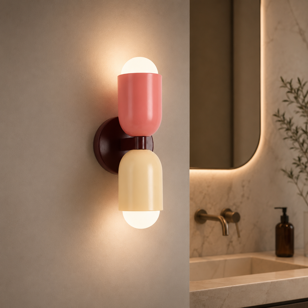 Kira Applique Murale Cylindre Scandinave Métal Coloré Salon