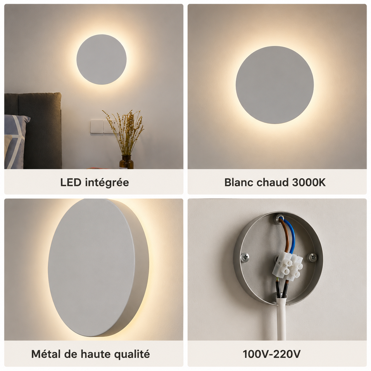 Kyris Applique Murale Ronde Minimaliste