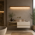 Dwyn Applique Murale Miroir Linéaire Minimaliste Bois Salon
