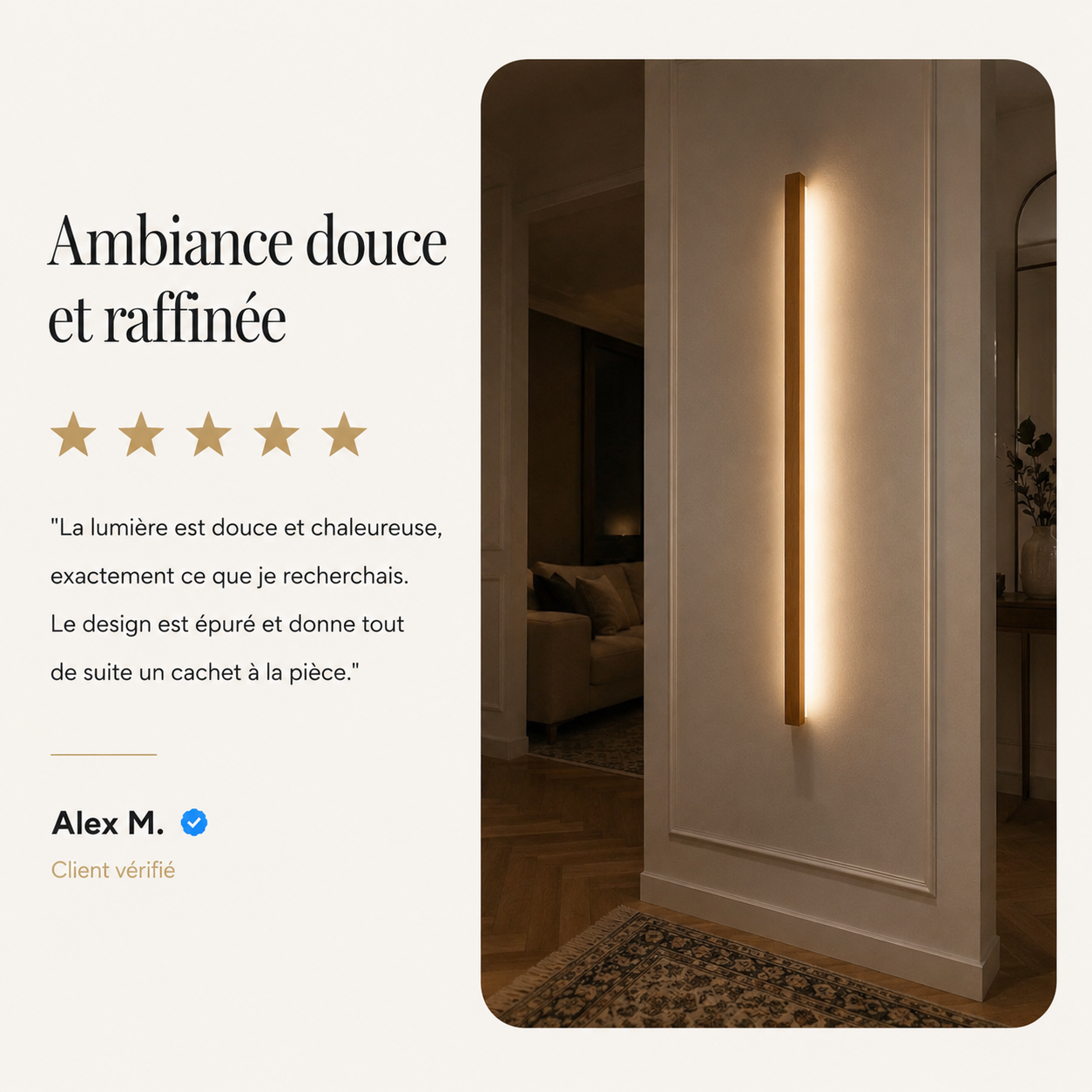Dwyn Applique Murale Miroir Linéaire Minimaliste Bois Salon