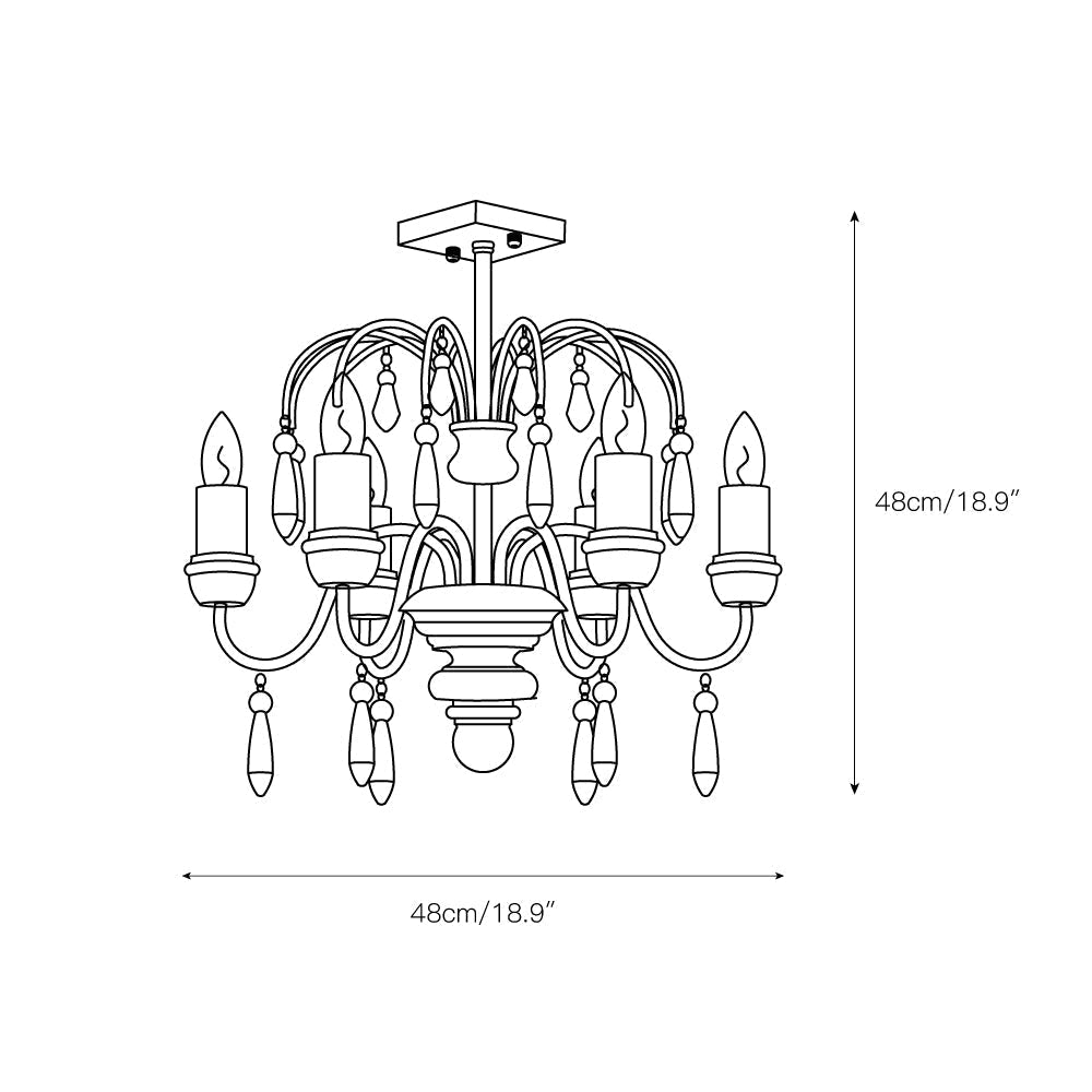 Noble Niche Chandelier en Bois et Métal Vintage - Neutralighting