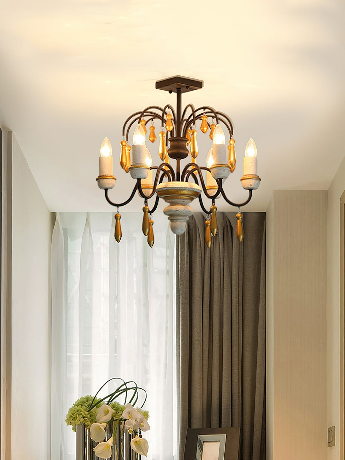 Noble Niche Chandelier en Bois et Métal Vintage - Neutralighting