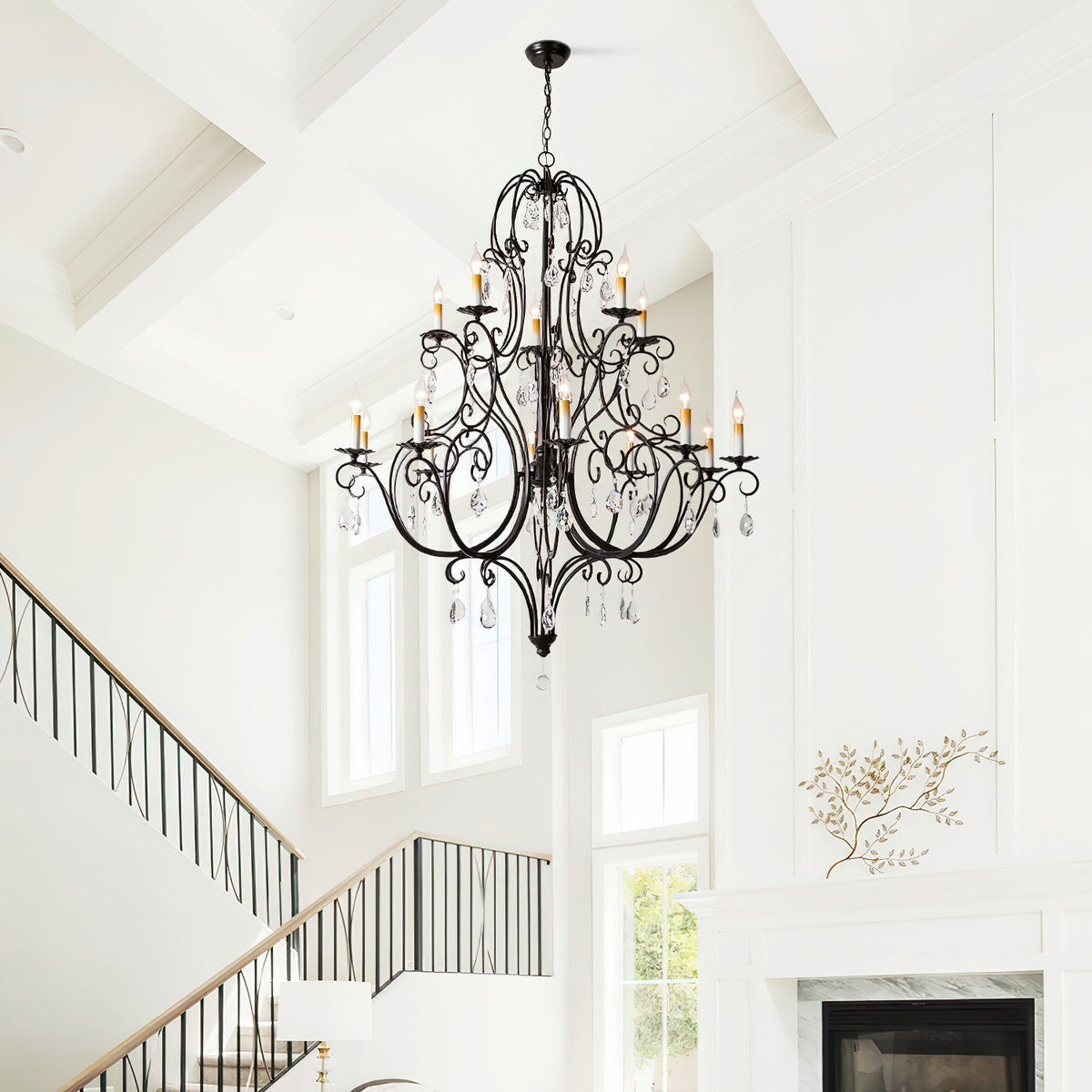 Chandelier à Échelons en Métal Cristal Luxueux Postmoderne - Neutralighting