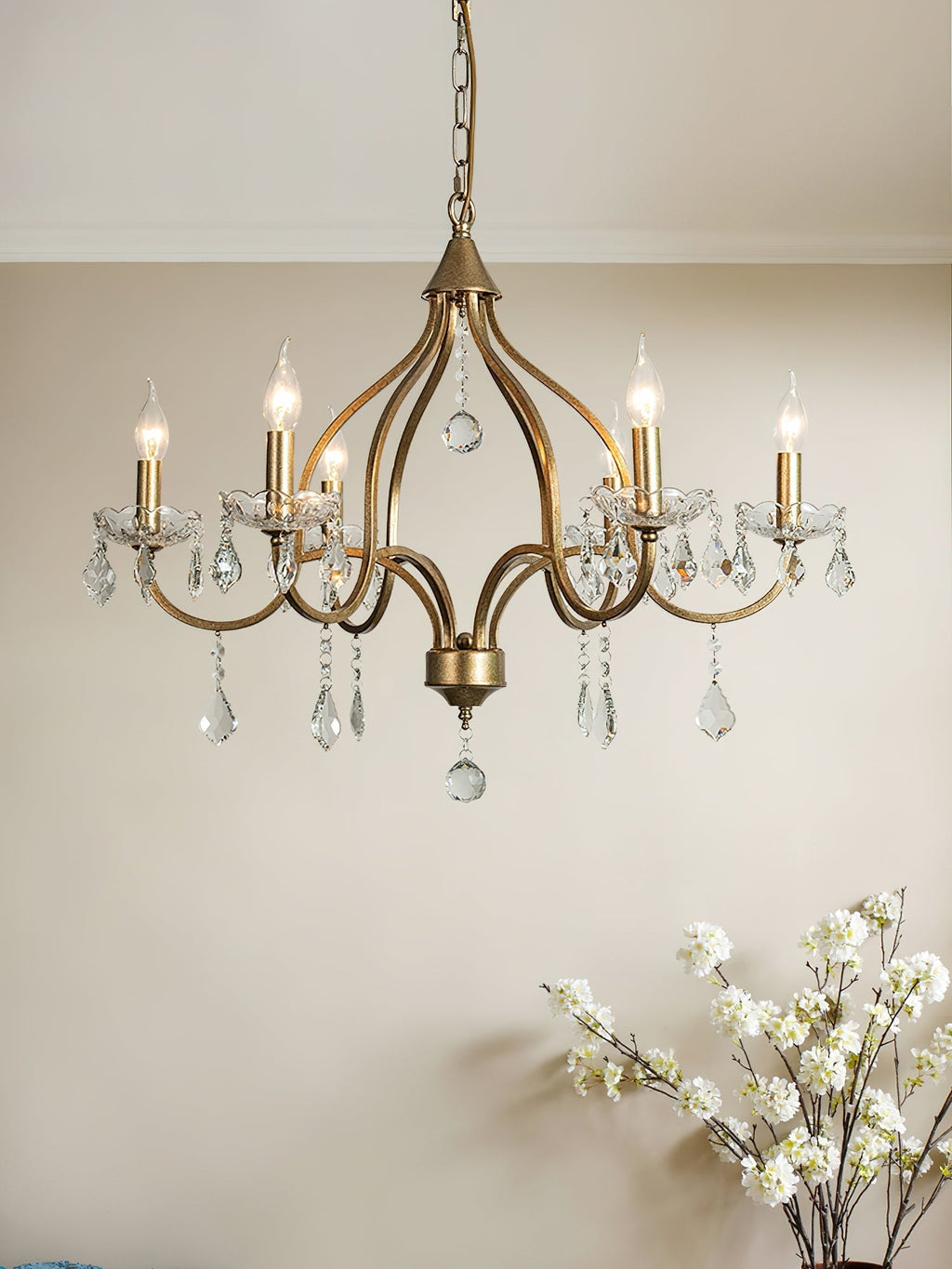 Chandelier en Laiton Métal Cristal Vintage Alliant Luxe et Élégance - Neutralighting