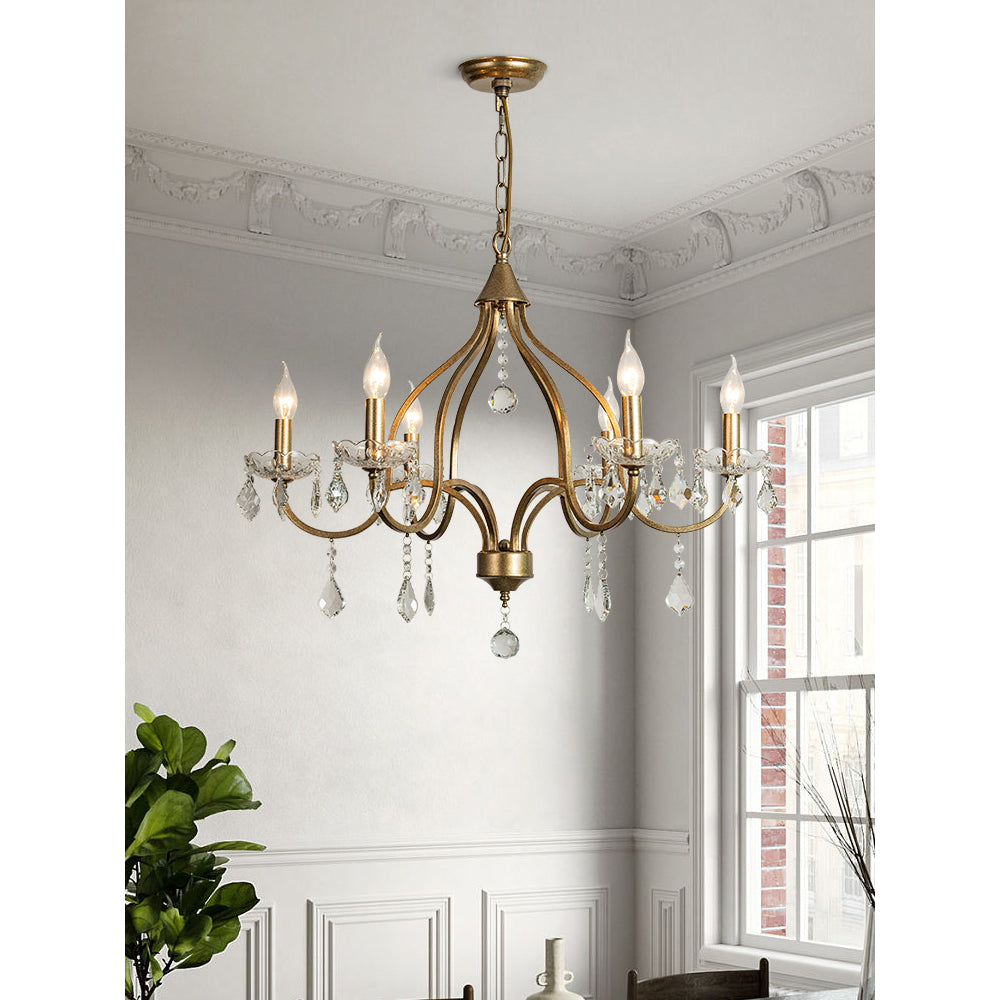 Chandelier en Laiton Métal Cristal Vintage Alliant Luxe et Élégance - Neutralighting