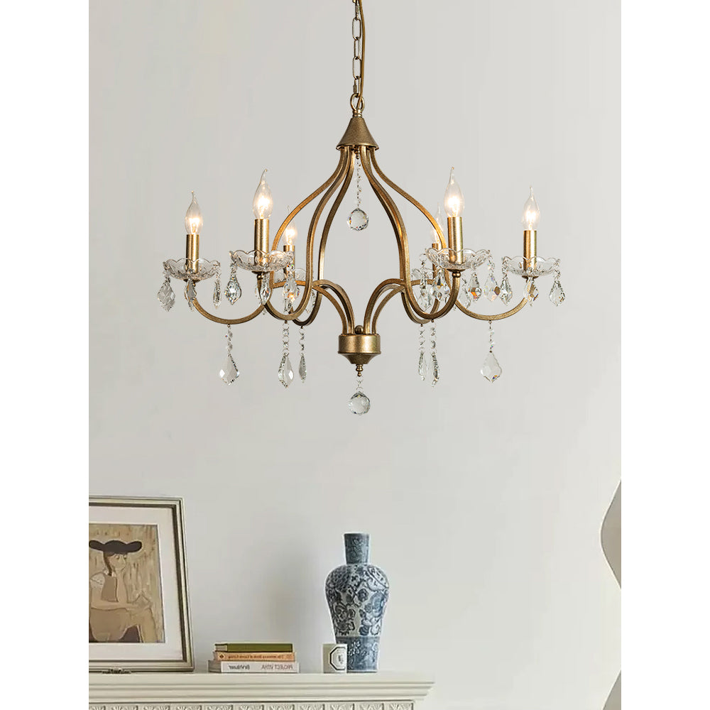 Chandelier en Laiton Métal Cristal Vintage Alliant Luxe et Élégance - Neutralighting