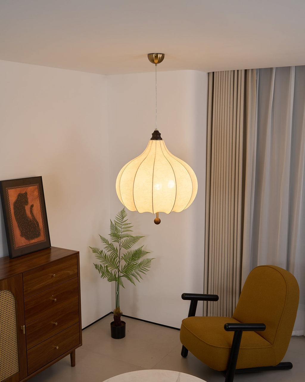 Orbitio Suspension Tissu Bois - Neutralighting