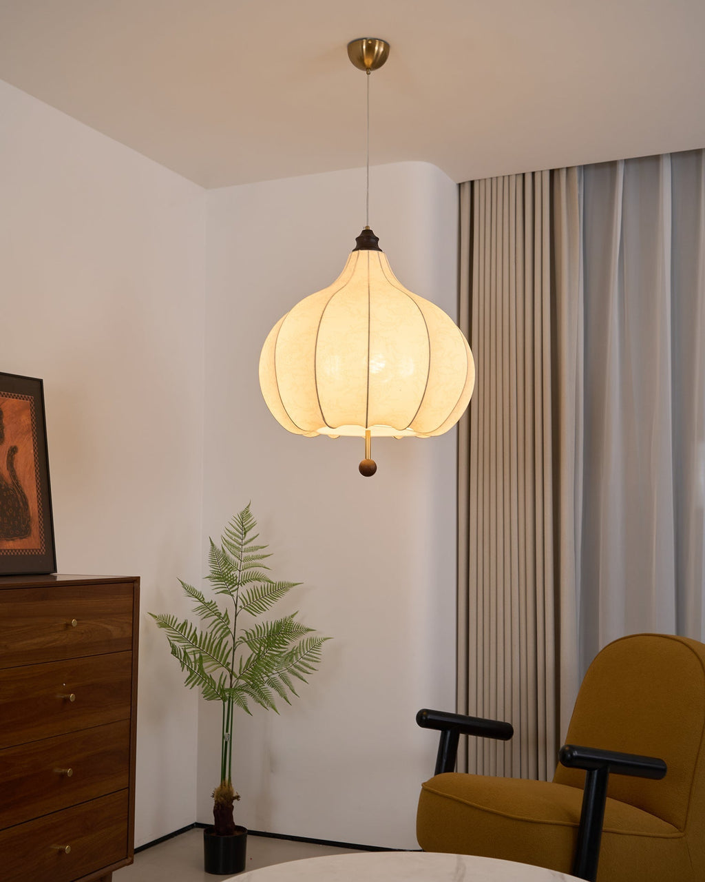Orbitio Suspension Tissu Bois - Neutralighting