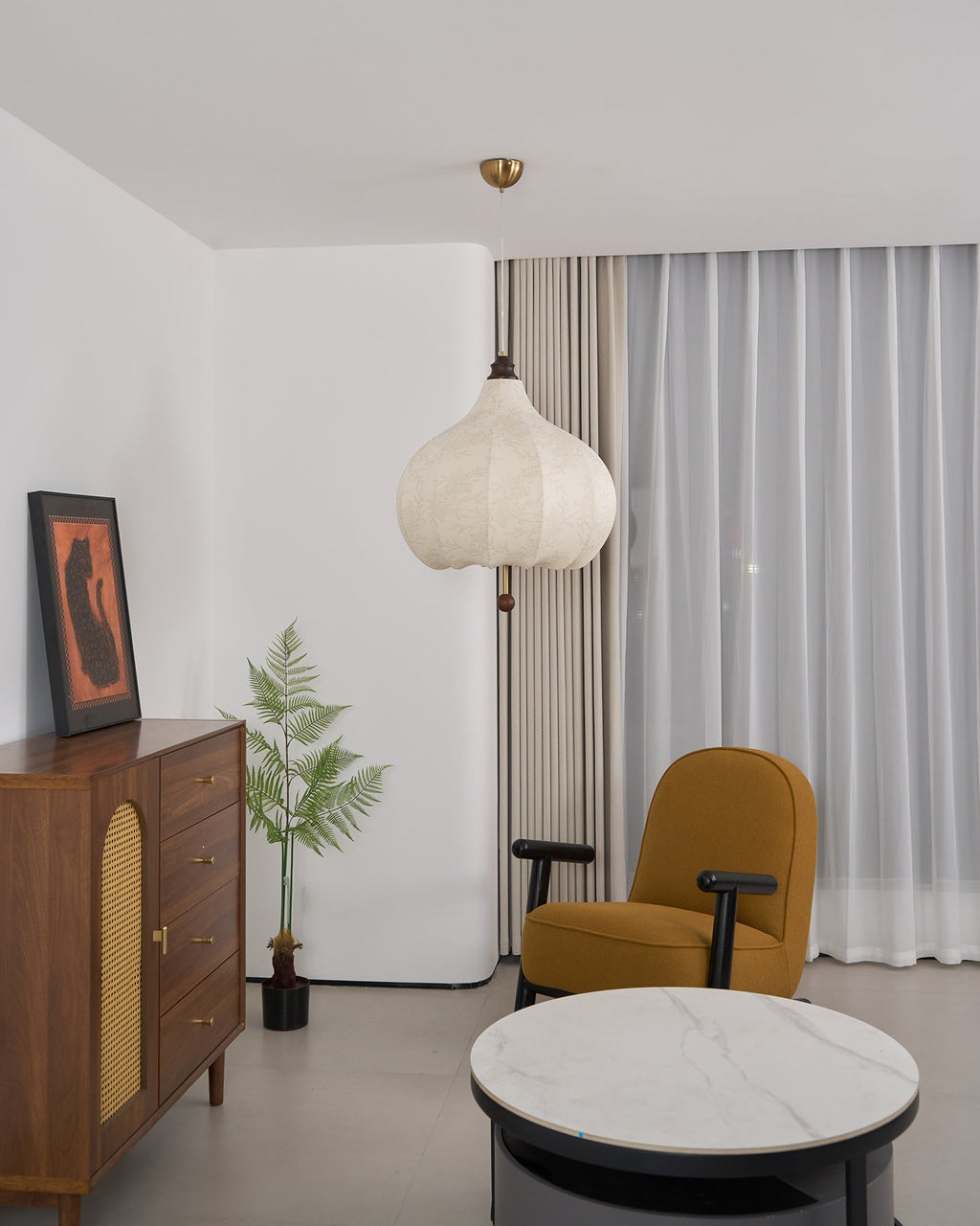 Orbitio Suspension Tissu Bois - Neutralighting