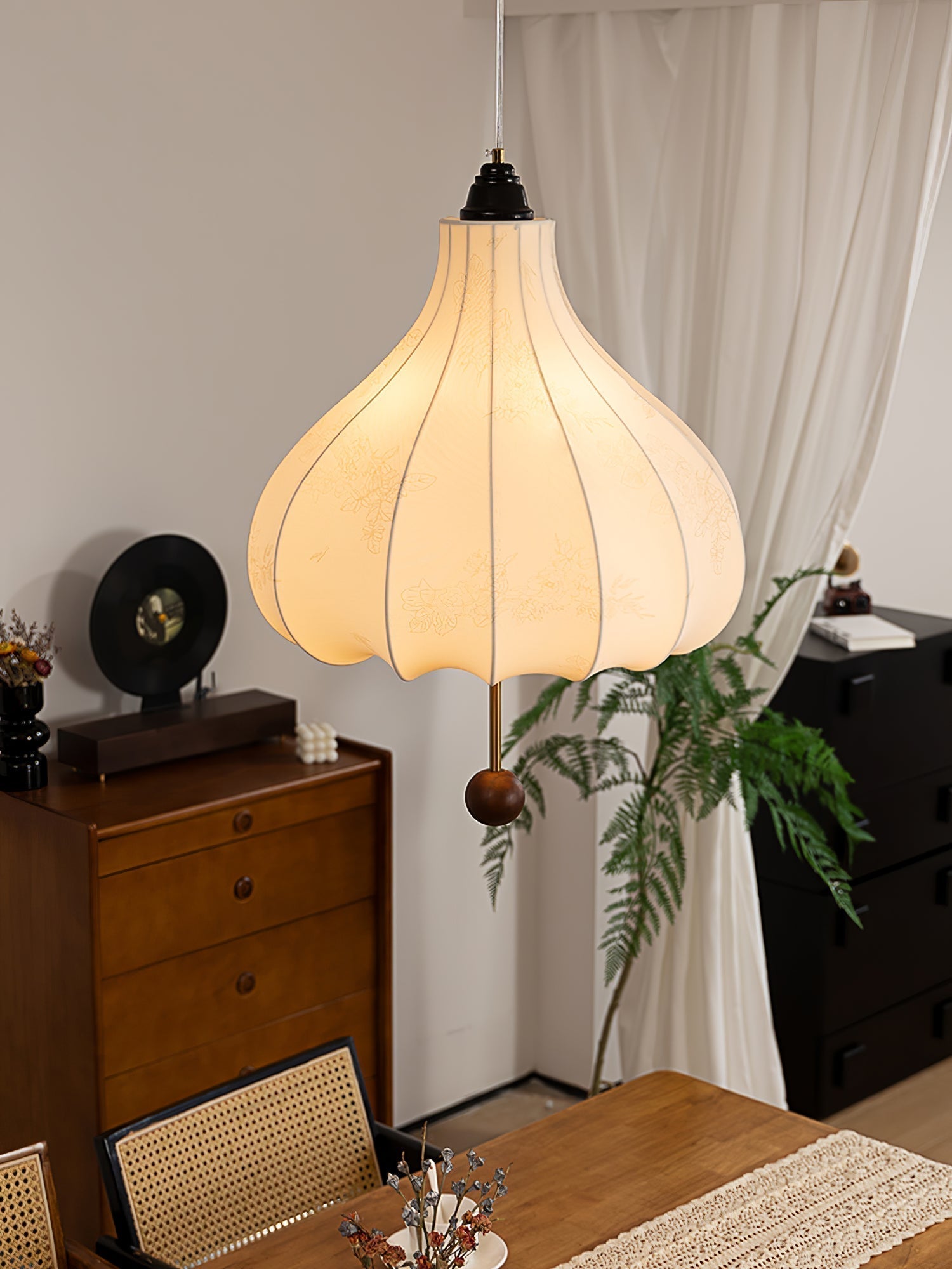 Orbitio Suspension Tissu Bois - Neutralighting