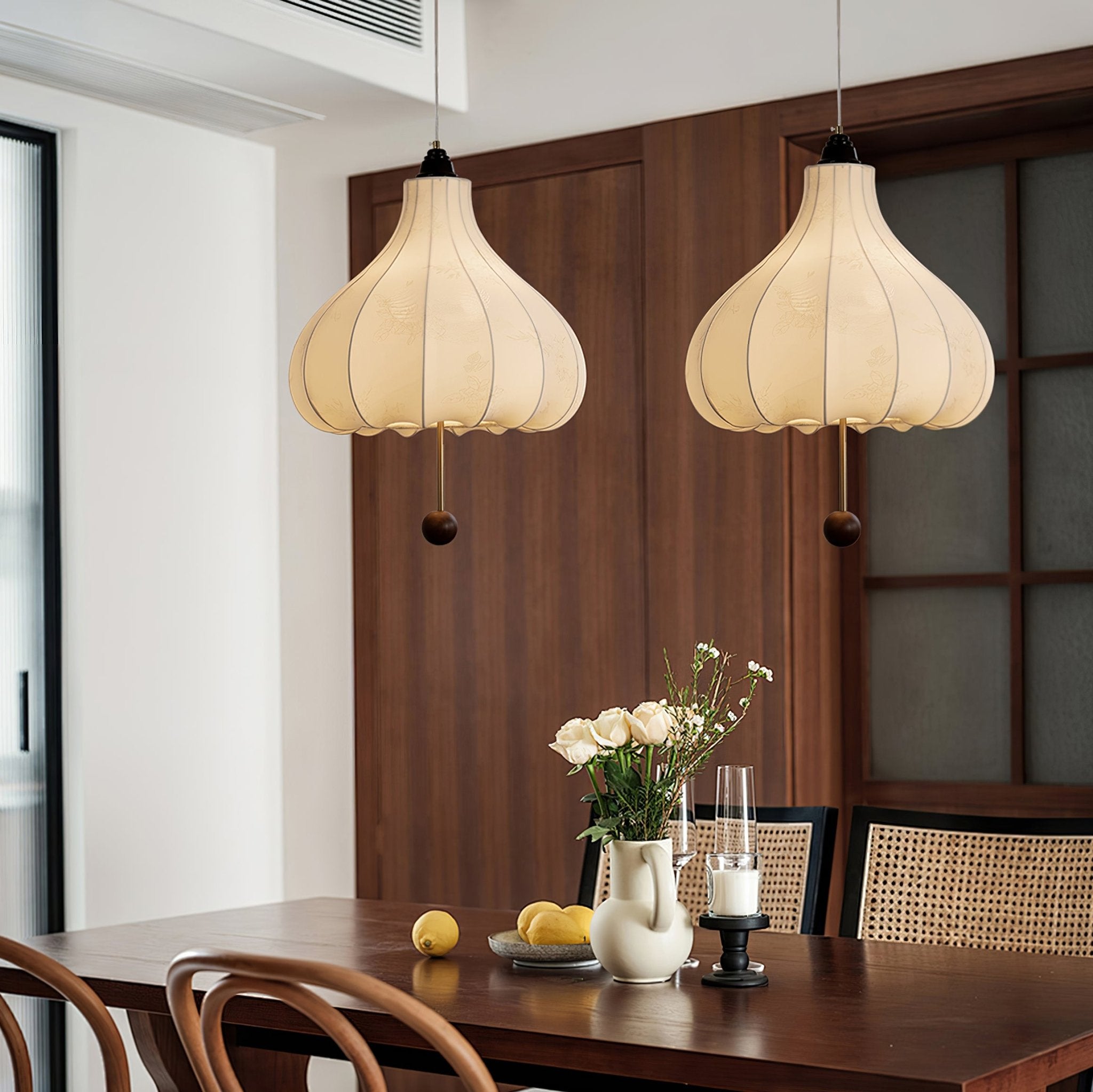 Orbitio Suspension Tissu Bois - Neutralighting