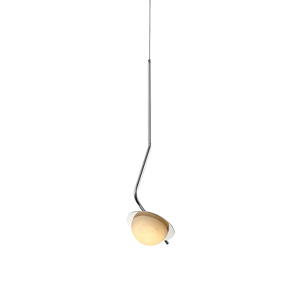 Ivvaros Lampe Suspension Chic Moderne Minimaliste Acier Inoxydable Alabastre - Neutralighting