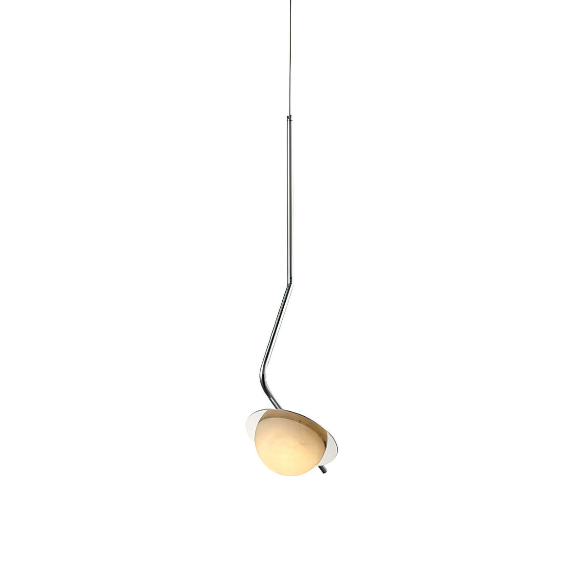 Ivvaros Lampe Suspension Chic Moderne Minimaliste Acier Inoxydable Alabastre - Neutralighting