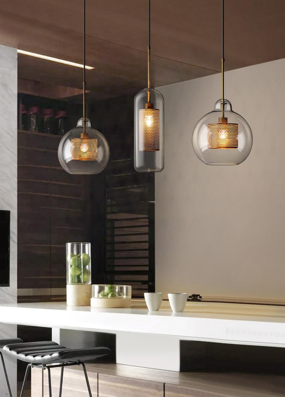 Lustra Suspension en Verre Chiswick pour Salon - Neutralighting