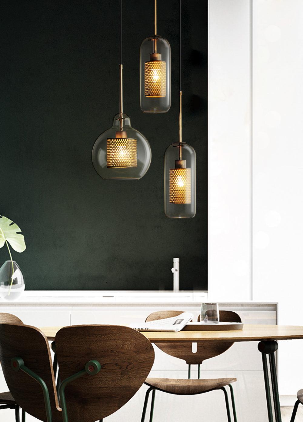 Lustra Suspension en Verre Chiswick pour Salon - Neutralighting