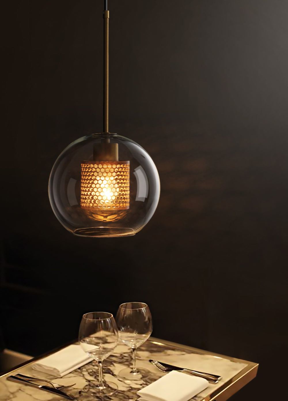 Lustra Suspension en Verre Chiswick pour Salon - Neutralighting