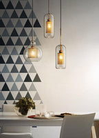 Lustra Lustre Suspendu En Verre Maillage Doré Pour Salle À Manger - Neutralighting