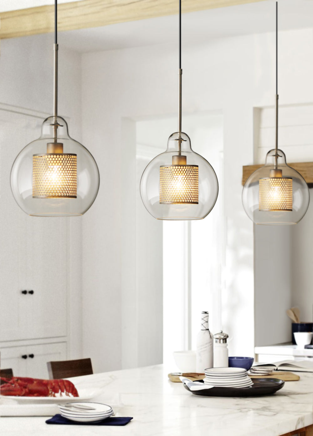 Lustra Suspension en Verre Chiswick pour Salon - Neutralighting