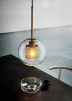 Lustra Lustre Suspendu En Verre Maillage Doré Pour Salle À Manger - Neutralighting