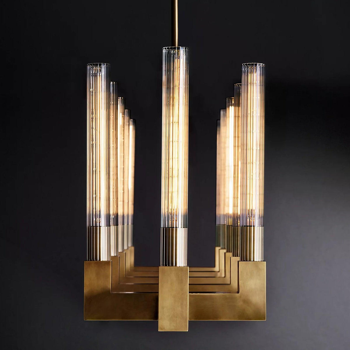 Brass Lustres en Verre Rectangulaires - Neutralighting