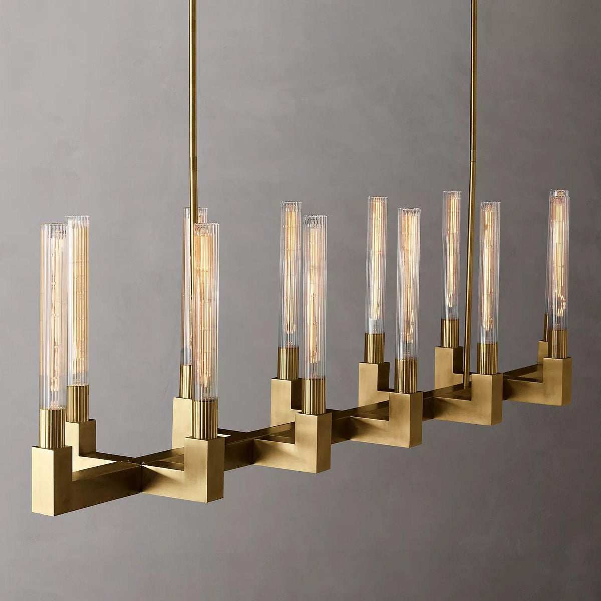 Brass Lustres en Verre Rectangulaires - Neutralighting