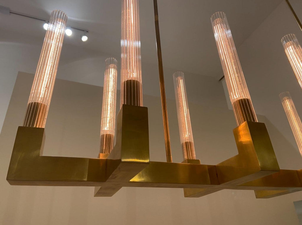 Brass Lustres en Verre Rectangulaires - Neutralighting