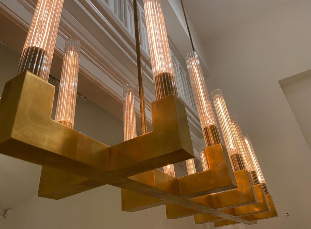 Brass Lustres en Verre Rectangulaires - Neutralighting
