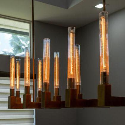 Brass Lustres en Verre Rectangulaires - Neutralighting