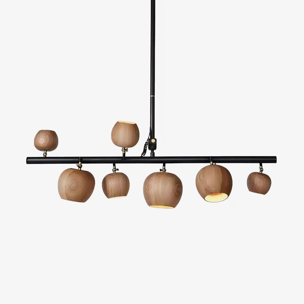 Avelira Suspension Linéaire Globe Bois Rustique - Neutralighting