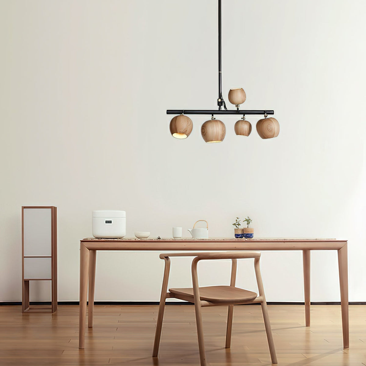 Avelira Suspension Linéaire Globe Bois Rustique - Neutralighting
