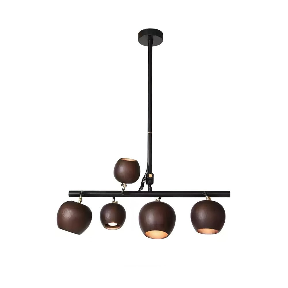 Avelira Suspension Linéaire Globe Bois Rustique - Neutralighting
