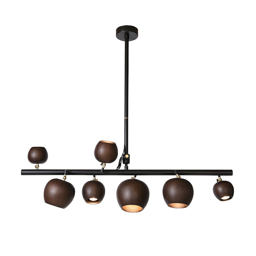 Avelira Suspension Linéaire Globe Bois Rustique - Neutralighting