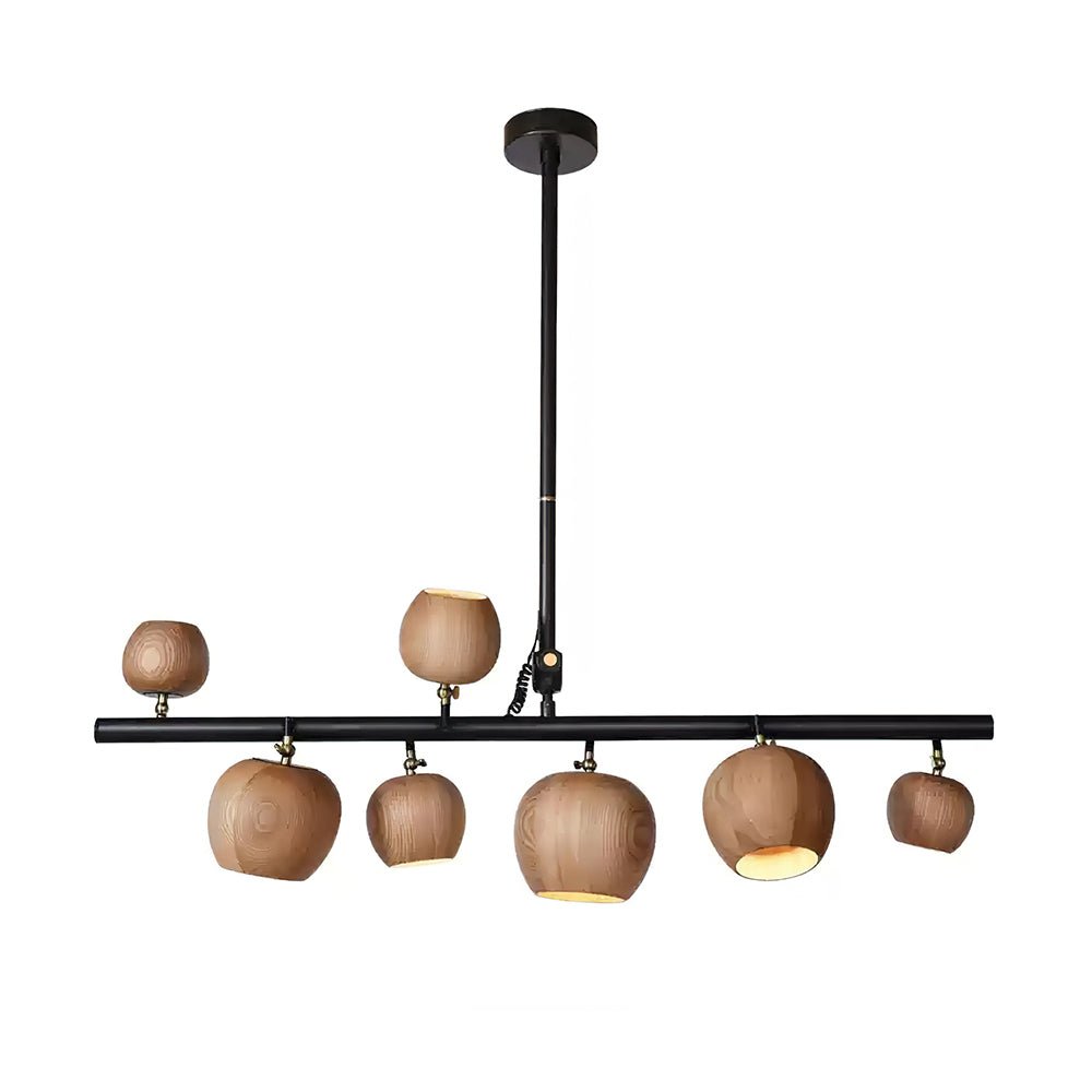 Avelira Suspension Linéaire Globe Bois Rustique - Neutralighting
