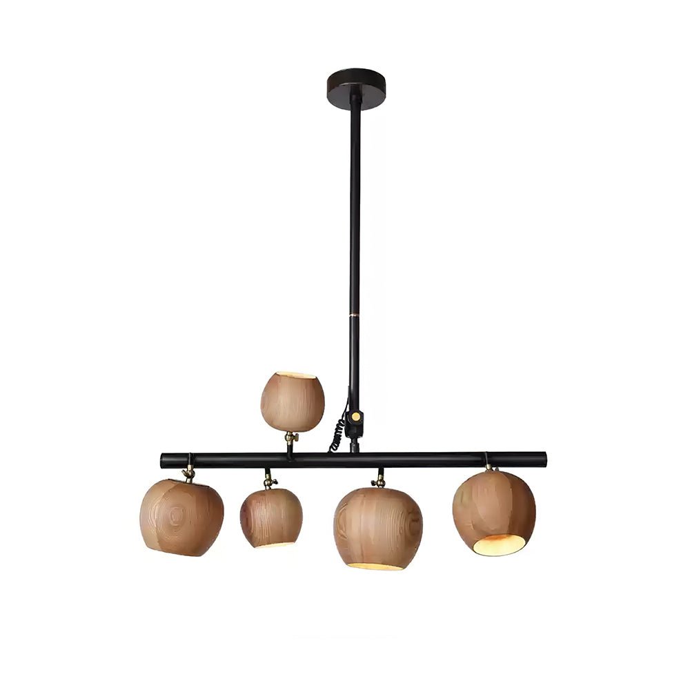 Avelira Suspension Linéaire Globe Bois Rustique - Neutralighting