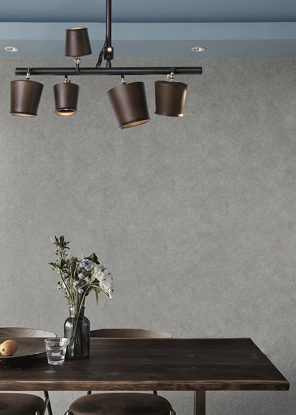 Avelira Suspension Linéaire Globe Bois Rustique - Neutralighting