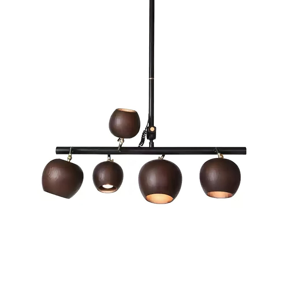Avelira Suspension Linéaire Globe Bois Rustique - Neutralighting